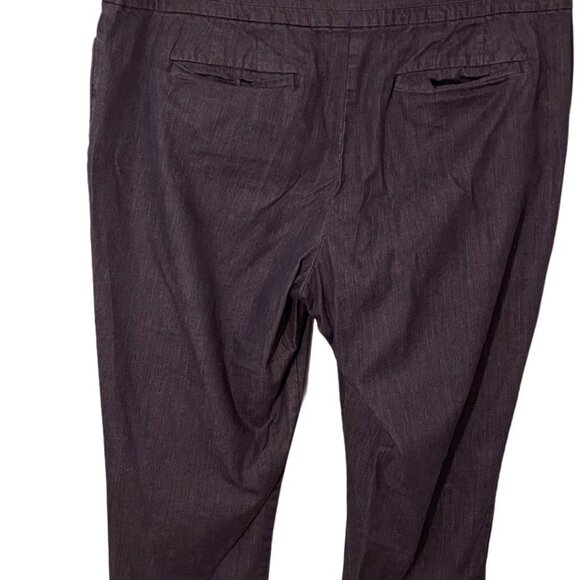 Ann Taylor Signature Capri Pants Petite 12P Charcoal Gray Side Pockets - Picture 2 of 9